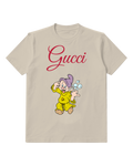 Beige Dopey Blowing Bubbles With Tongue Out Graphic T-Shirt - front product view