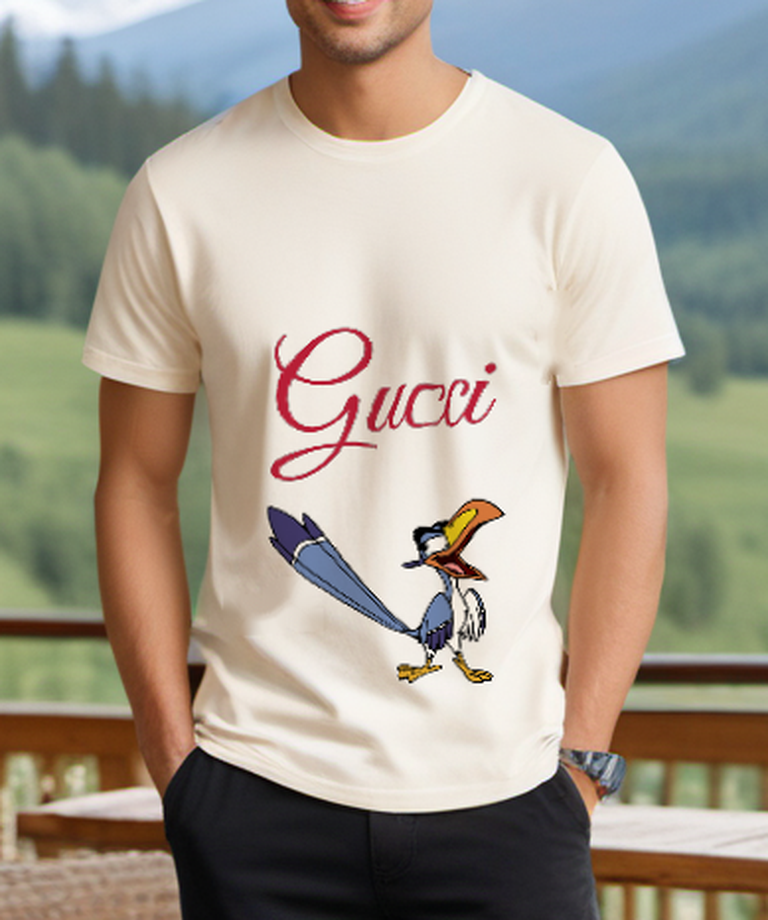 Ivory Long Tail Hornbill Graphic T-Shirt - styled view 2