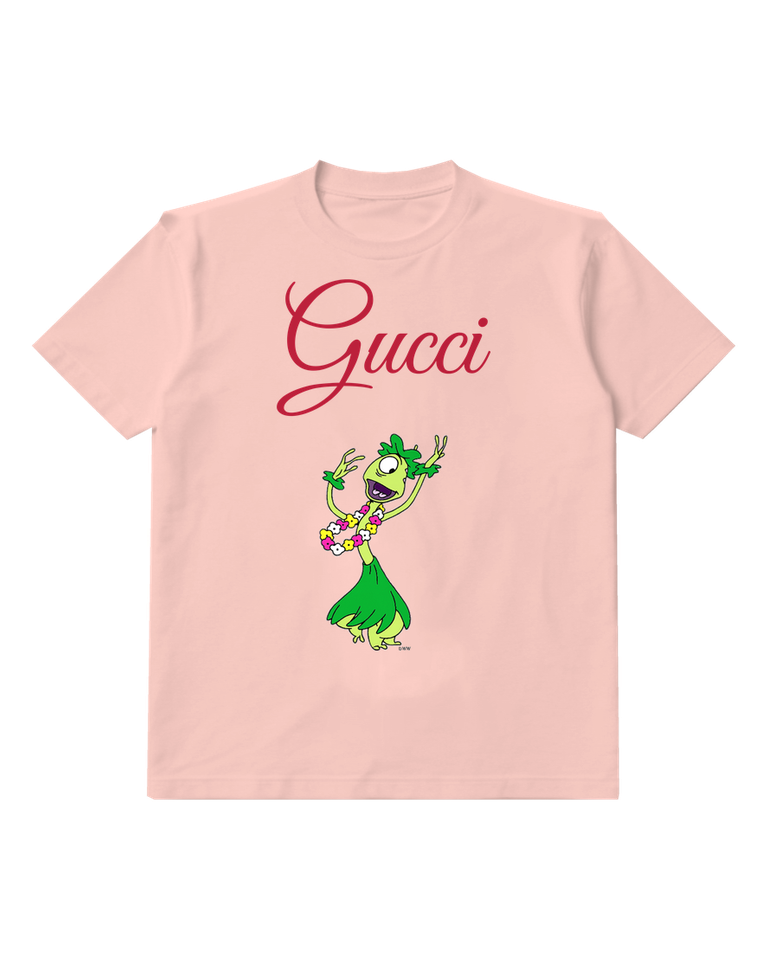 Blush Pink Pleakley Hula Dancing Joyfully Graphic T-Shirt - front product view