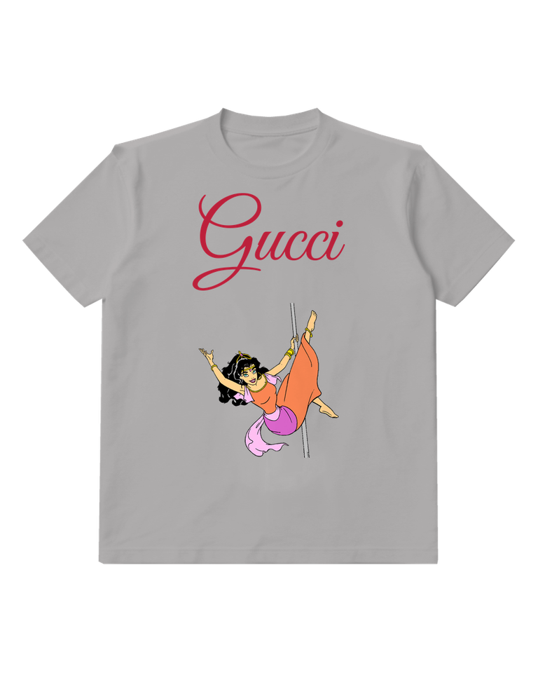 Gray Esmeralda Pole Dancing Gracefully Graphic T-Shirt - front product view
