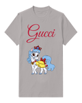 Gray Blue Pony In Yellow Dress Graphic T-Shirt - front product view
