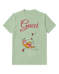Sage Green Windblown Leaf Piglet Graphic T-Shirt - front product view