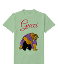 Sage Green Beast In Kneeling Posture Holding A Jewel Graphic T-Shirt - front product view