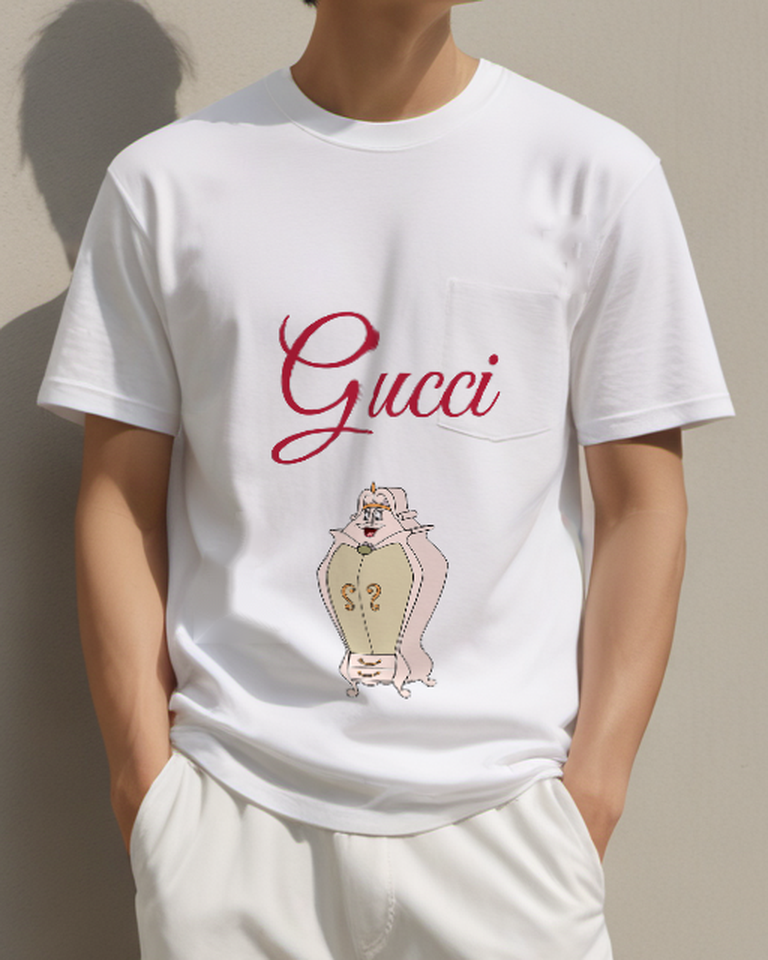 White Cartoon Wardrobe With Smiling Face Graphic T-Shirt - model wearing view