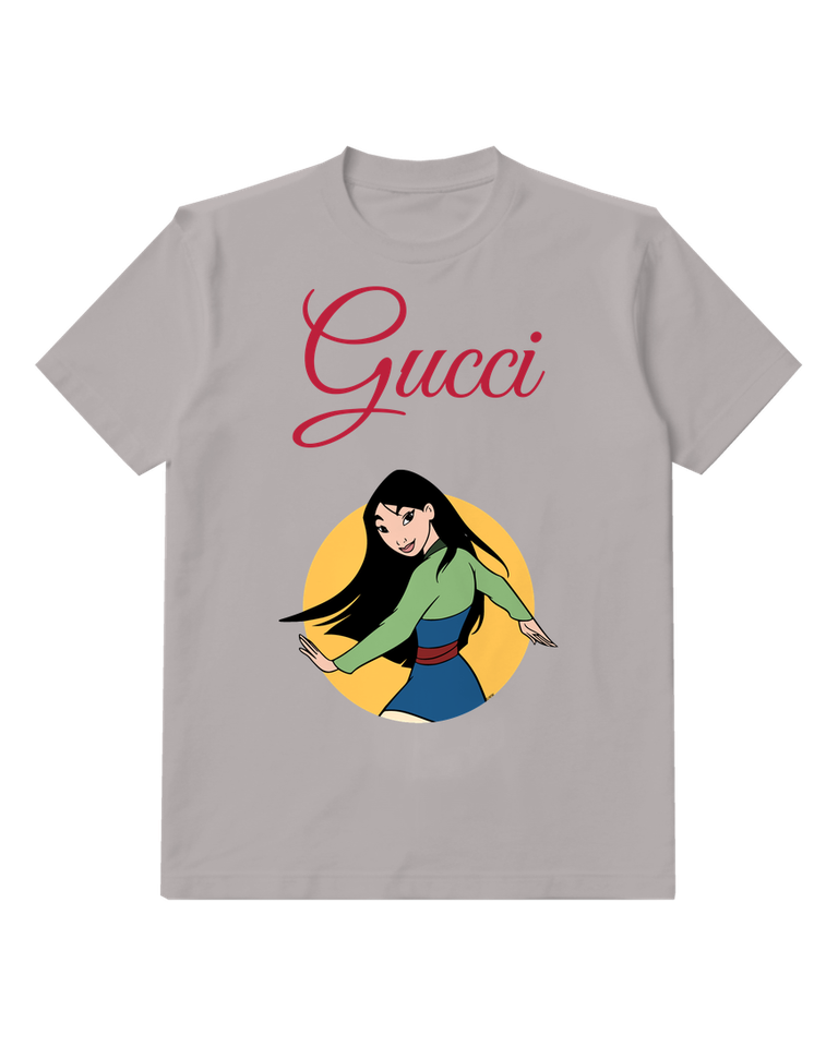 Gray Mulan Dancing Gracefully Graphic T-Shirt - front product view