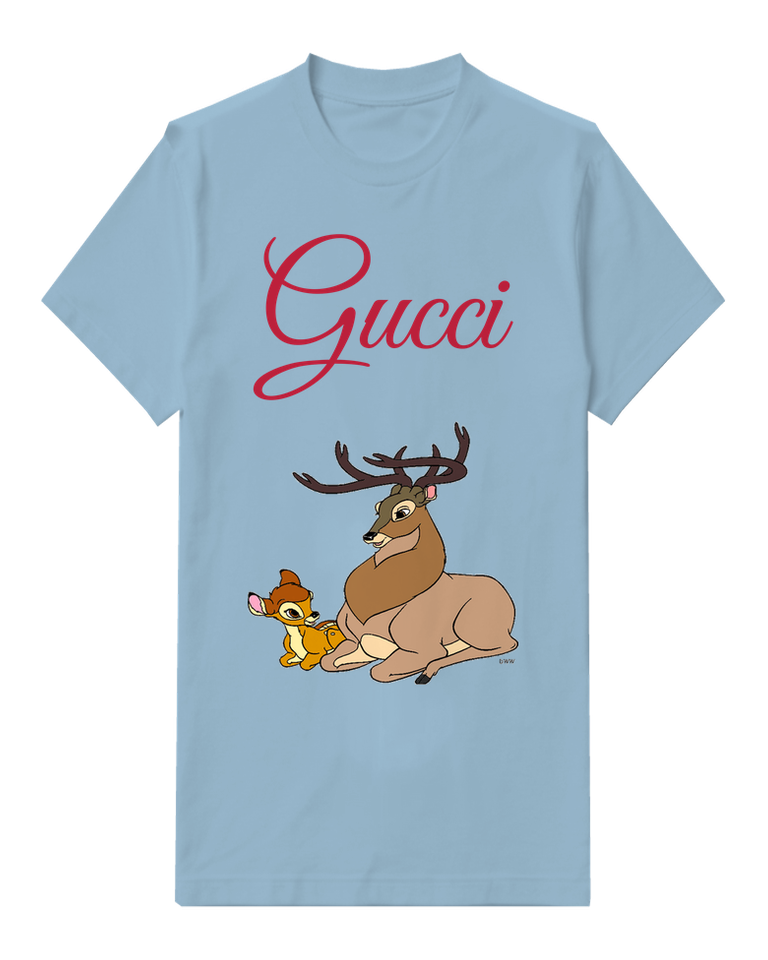 Sky Blue Stag And Fawn Rest Graphic T-Shirt - front product view