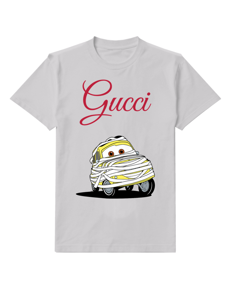 Light Gray Luigi Mummy Car Halloween Graphic T-Shirt - front product view