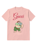 Blush Pink Bearded Pirate Holding Dagger Graphic T-Shirt - front product view