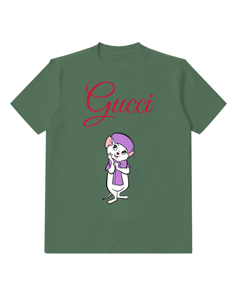 Forest Green Purple Hood Mouse Graphic T-Shirt - front product view