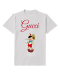 Light Gray Pinocchio Pointing Nose Forward Graphic T-Shirt - front product view