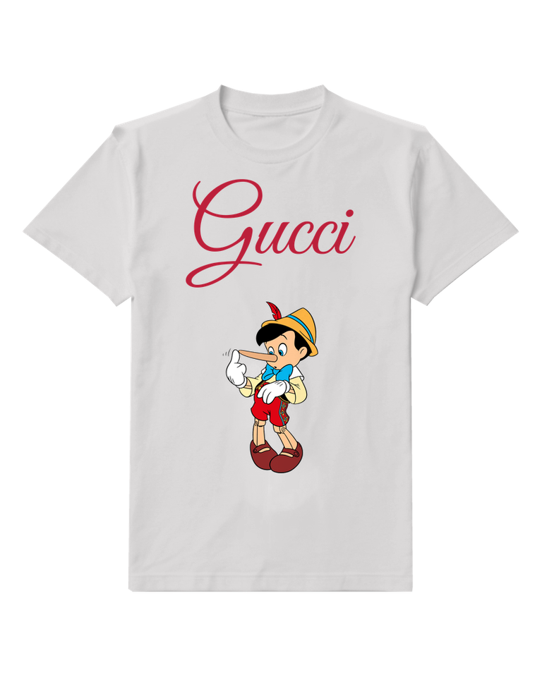 Light Gray Pinocchio Pointing Nose Forward Graphic T-Shirt - front product view