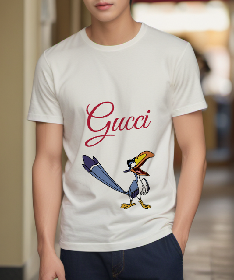 Ivory Long Tail Hornbill Graphic T-Shirt - styled view 4