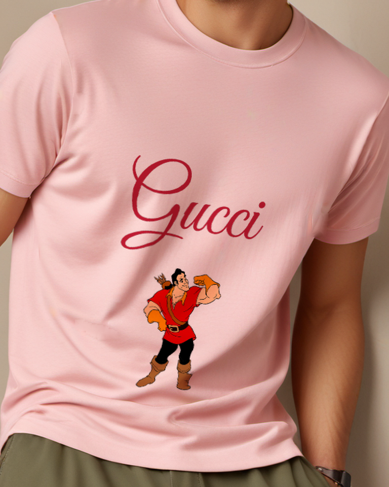 Blush Pink Gaston Flexes Muscular Arm Graphic T-Shirt - model wearing view