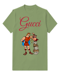 Sage Green Hercules Flexes Arm Opponent On Pillar Graphic T-Shirt - front product view