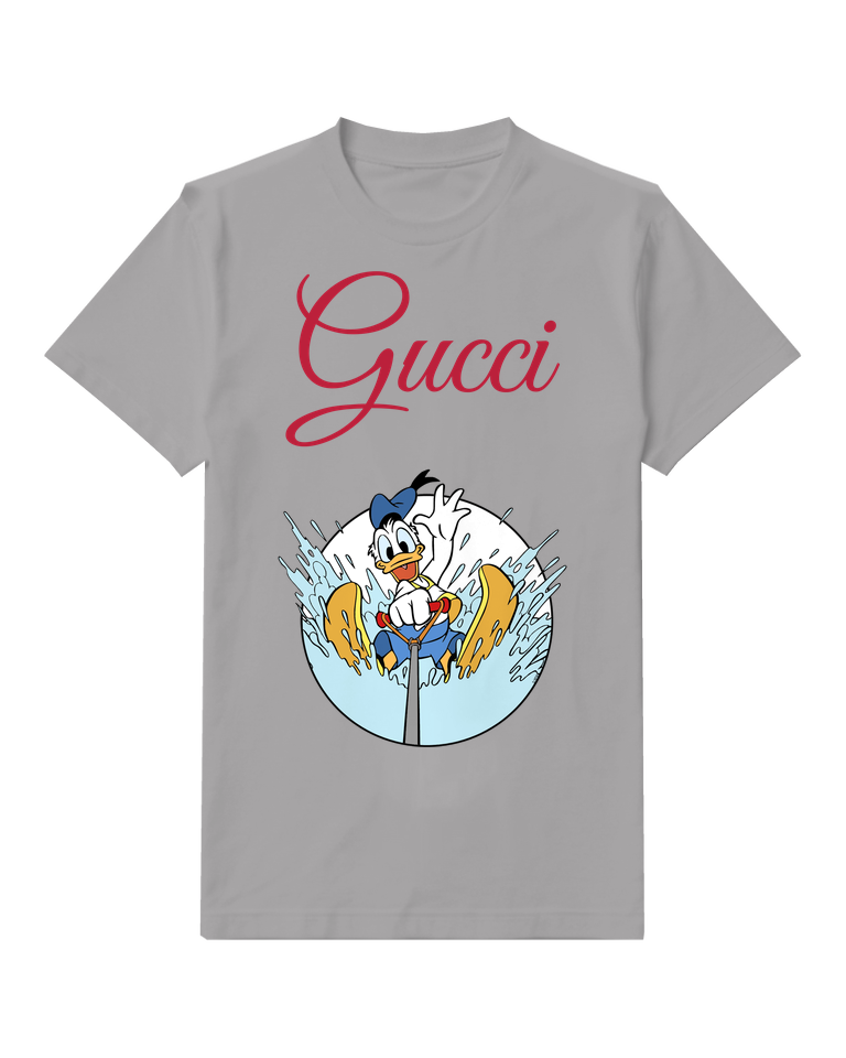 Gray Splashing Whale Circle Graphic T-Shirt - front product view