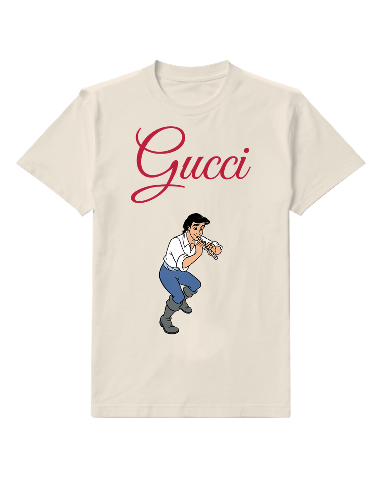 Ivory Prince Eric Playing Flute Graphic T-Shirt - front product view