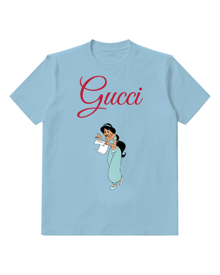 Sky Blue Jasmine Holding A Scroll Graphic T-Shirt - front product view