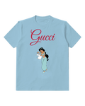 Sky Blue Jasmine Holding A Scroll Graphic T-Shirt - front product view