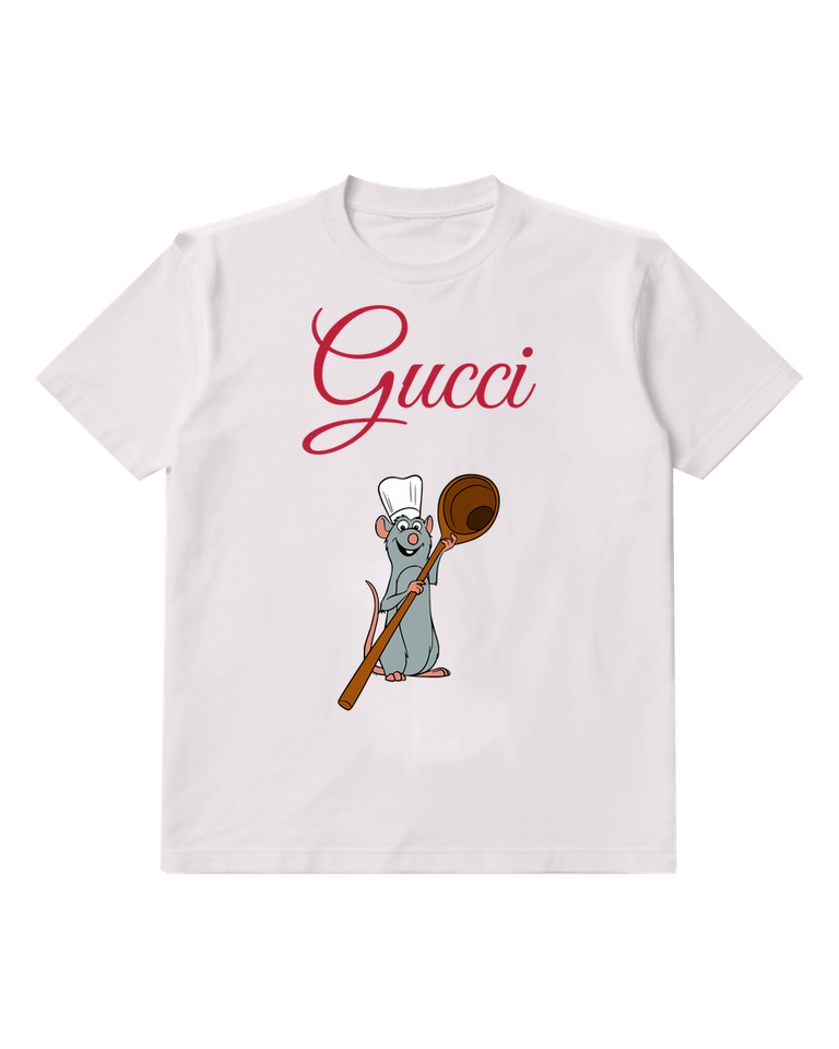 White Chef Rat Spoon Graphic T-Shirt - front product view