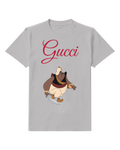 Light Gray Cartoon Character In Dynamic Running Pose Graphic T-Shirt - front product view