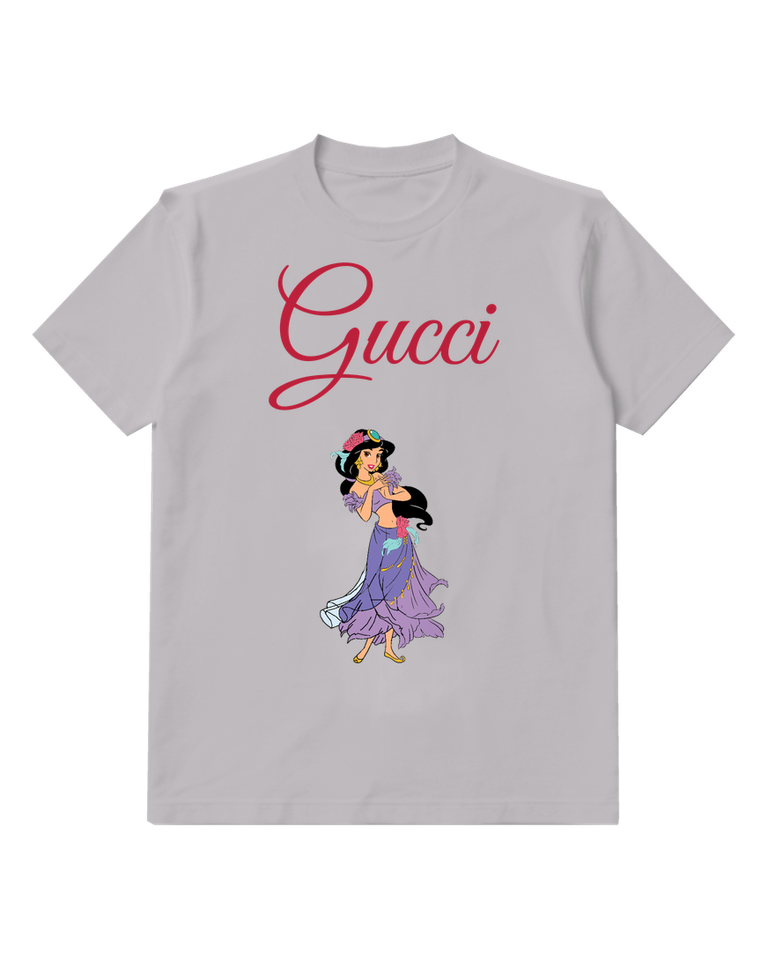 Light Gray Jasmine Dancing With Flowers Graphic T-Shirt - front product view