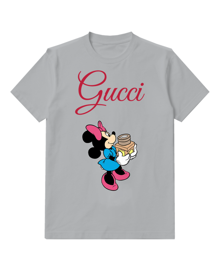 Light Gray Parcel Carrying Bow Mouse Graphic T-Shirt - front product view