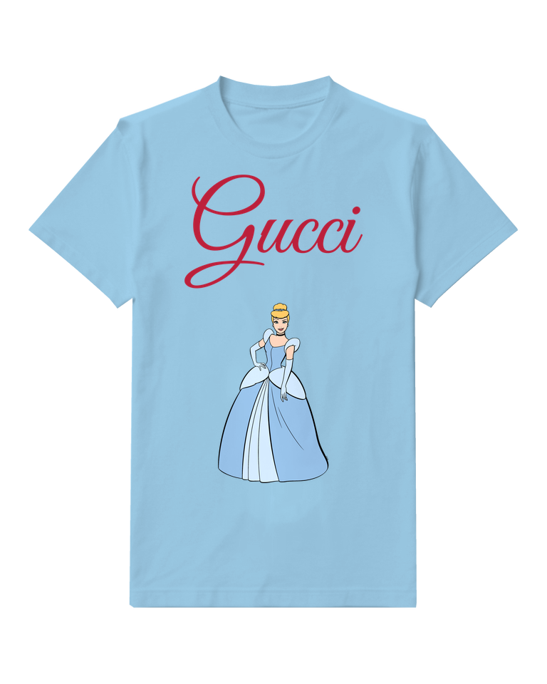 Sky Blue Cinderella In Formal Gown Stance Graphic T-Shirt - front product view