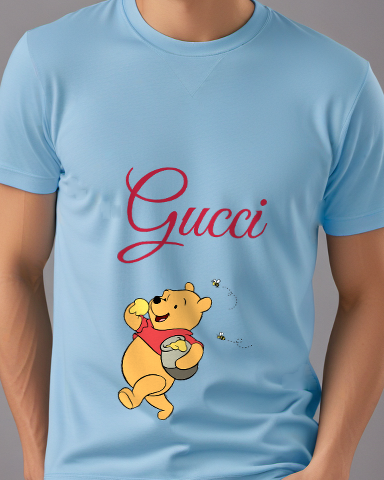 Sky Blue Honey Pot Carry Graphic T-Shirt - model wearing view