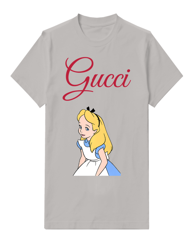 Light Gray Alice In Classic Dress Pose Graphic T-Shirt - front product view