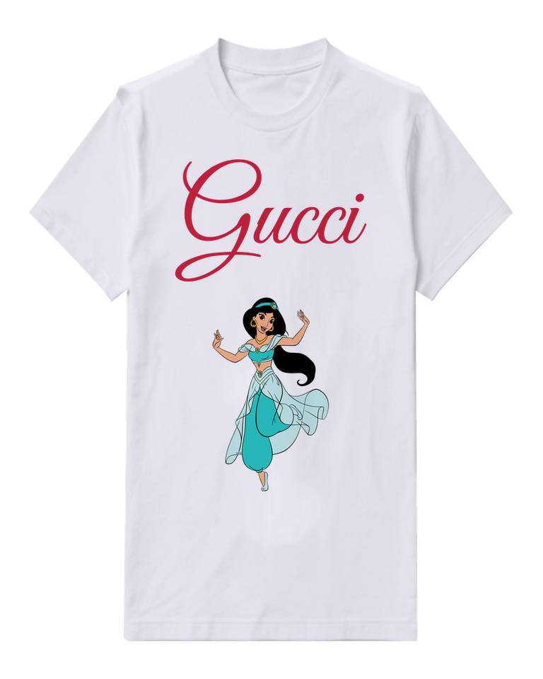 White Jasmine Dancing Gracefully Graphic T-Shirt - front product view