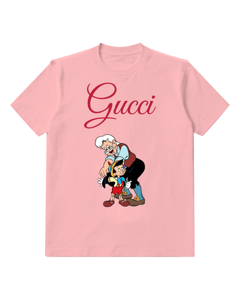 Blush Pink Elder Hugging Wooden Boy Graphic T-Shirt - front product view