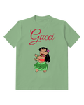 Sage Green Lilo Dancing In Hula Outfit Graphic T-Shirt - front product view