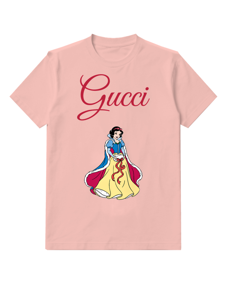 Blush Pink Snow White In Festive Gown Graphic T-Shirt - front product view
