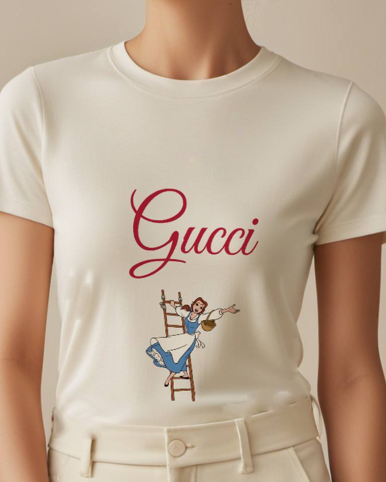 Ivory Belle Climbing Ladder With Basket Graphic T-Shirt - model wearing view