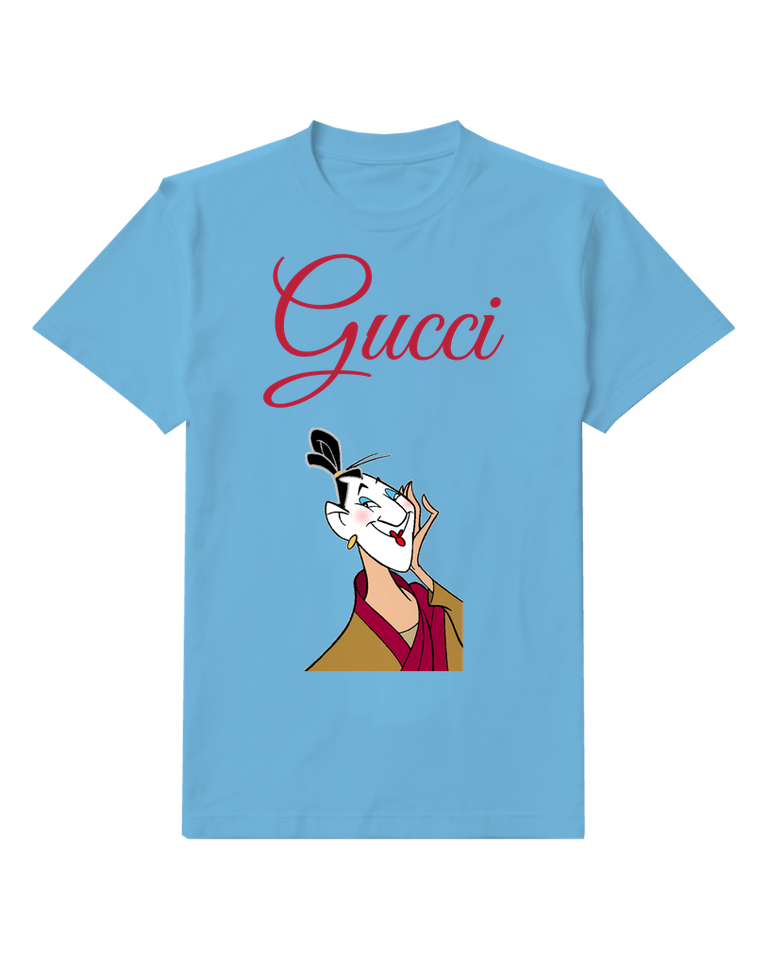 Dusty Blue Ling In Female Disguise Smiling Hand Near Face Graphic T-Shirt - front product view