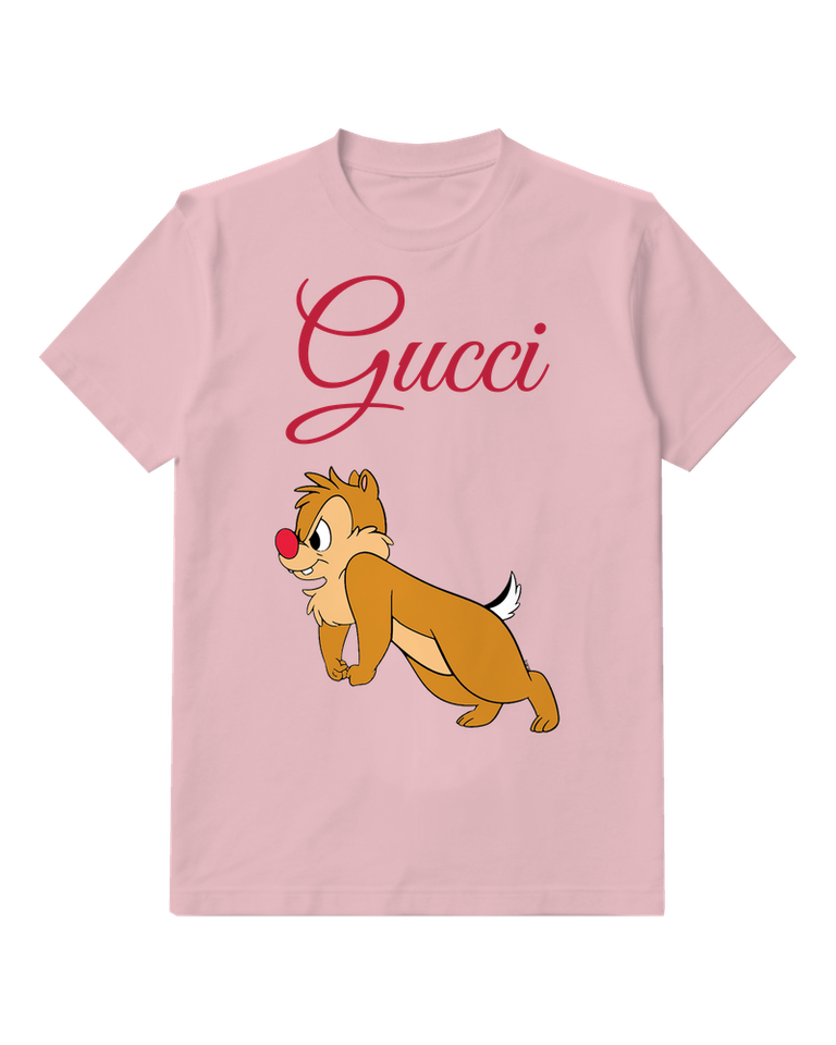 Blush Pink Red Nose Chipmunk Graphic T-Shirt - front product view