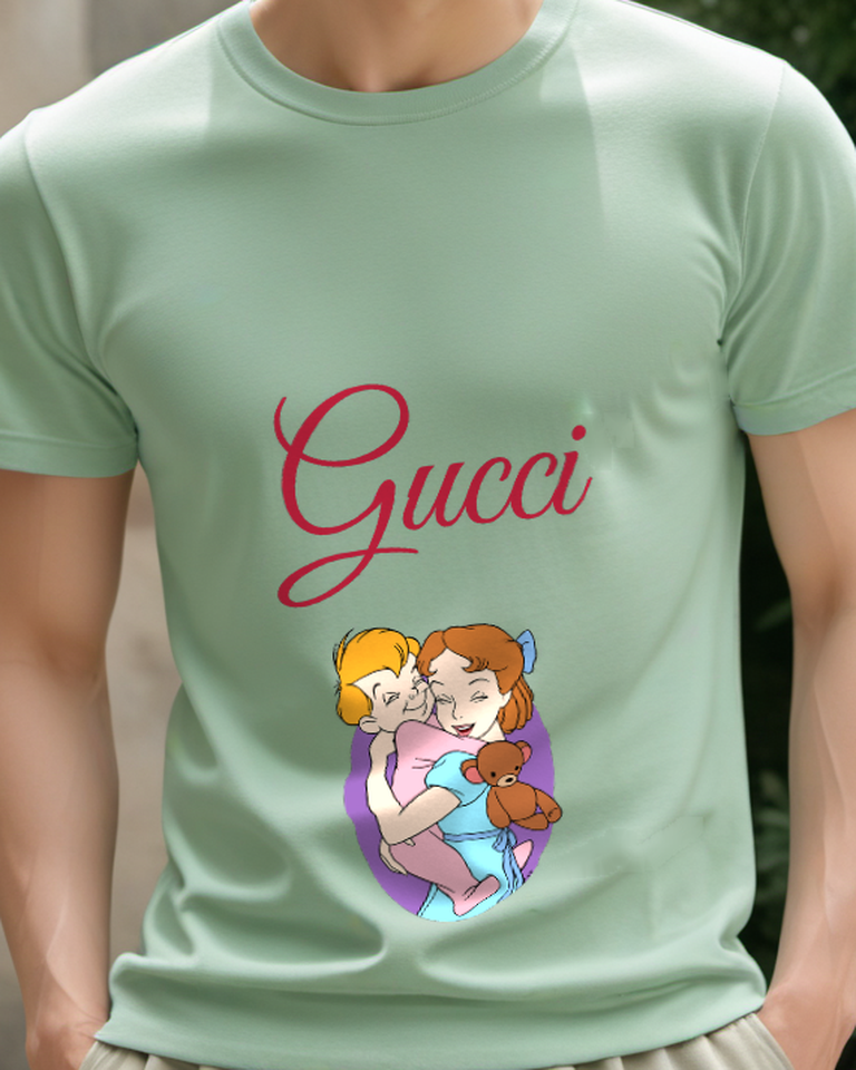 Sage Green Nightdress Siblings Purple Oval Graphic T-Shirt - model wearing view