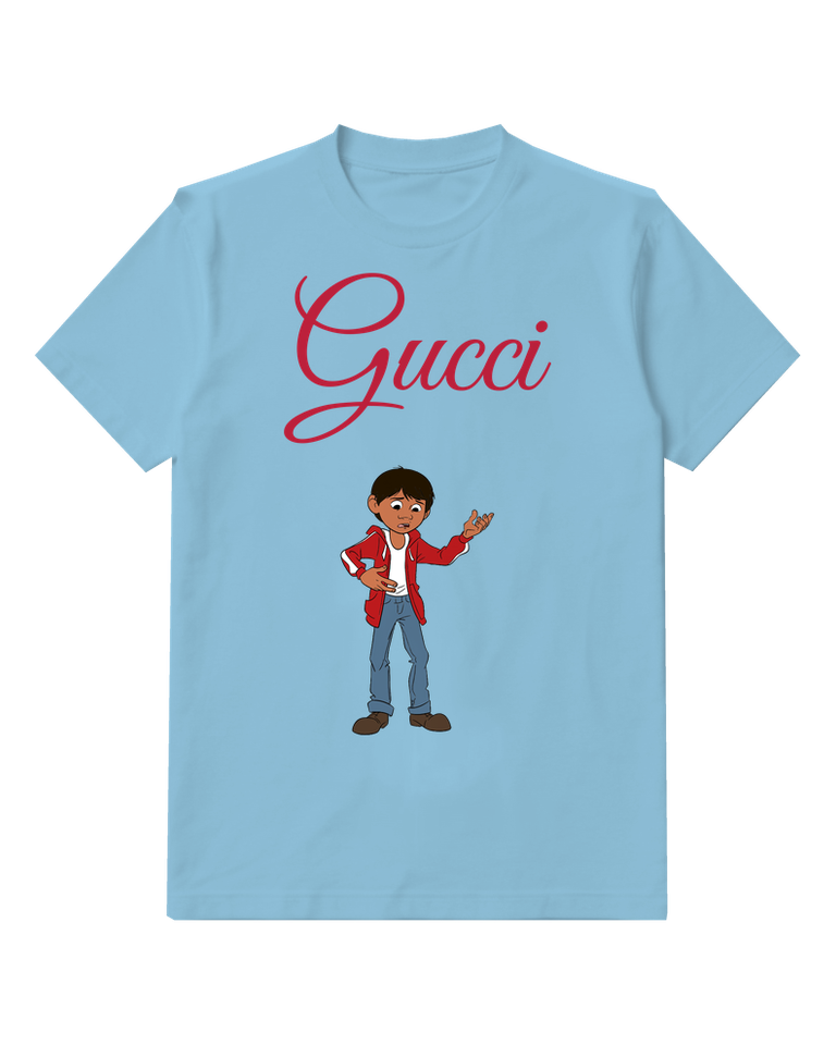 Sky Blue Red Jacket Boy Open Hand Graphic T-Shirt - front product view