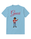 Sky Blue Red Jacket Boy Open Hand Graphic T-Shirt - front product view