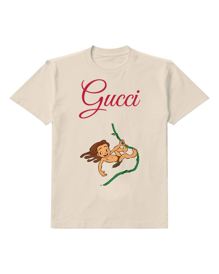 Ivory Young Tarzan Swinging On Vine Graphic T-Shirt - front product view