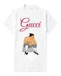 White Seated Martial Artist Folded Arms Graphic T-Shirt - front product view
