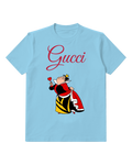 Sky Blue Queen Of Hearts Holding Red Heart Graphic T-Shirt - front product view