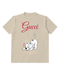 Beige Cute Dalmatian Puppy Looking Down Graphic T-Shirt - front product view