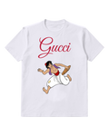 White Aladdin Running With Bread Graphic T-Shirt - front product view