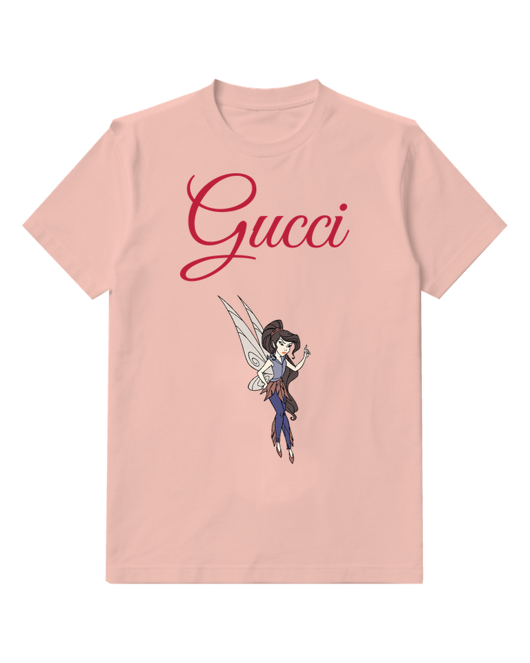 Blush Pink Fairy With Pointed Finger Gesture Graphic T-Shirt - front product view