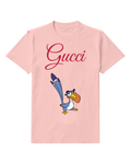 Blush Pink Hornbill Tall Tail Feathers Graphic T-Shirt - front product view