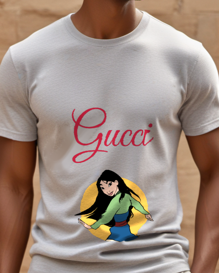 Gray Mulan Dancing Gracefully Graphic T-Shirt - model wearing view