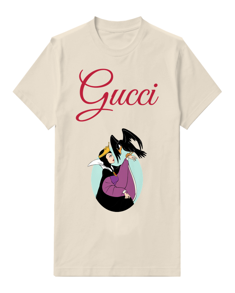 Ivory Evil Queen With Crow Perched On Hand Graphic T-Shirt - front product view