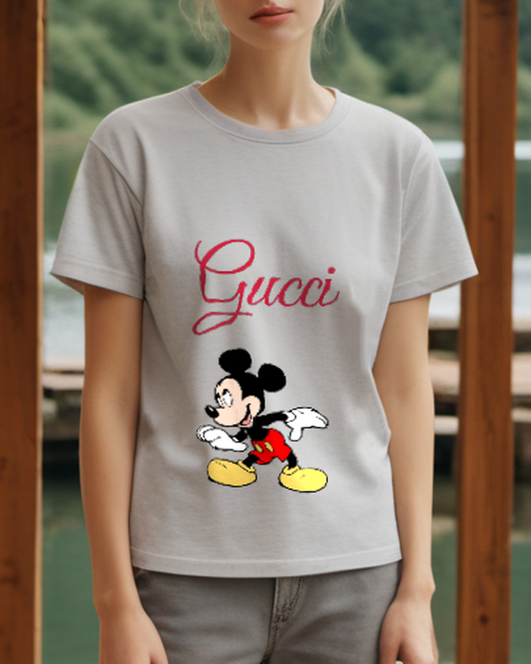Light Gray Forward Lean Mouse Graphic T-Shirt - styled view 4