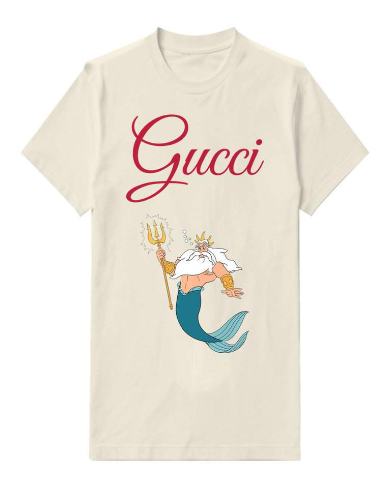 Ivory King Triton Holding Trident Graphic T-Shirt - front product view